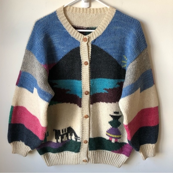 Sweaters - Wool hand knit cardigan.